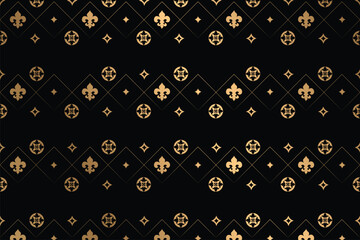 Black and golden seamless pattern