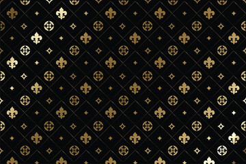black and golden seamless pattern