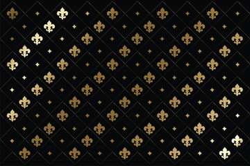 black and golden seamless pattern