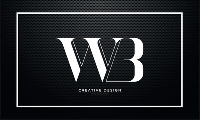 WB or BW Alphabet letters logo monogram