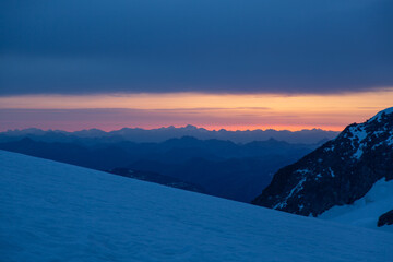 Sunrise in the swiss alps