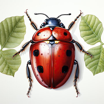 watercolor ladybug clipart, Generative Ai