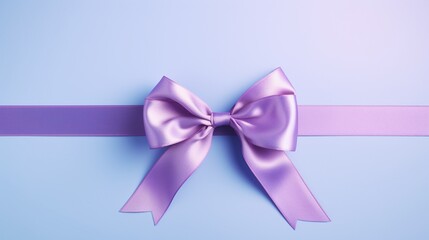 Soft lavender color shiny luxury gift ribbon with bow, Christmas, birthday, Valentine's Day, Anniversary Gift packing, isolated on pastel purple background
