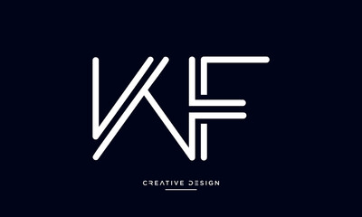 WF or FW Alphabet letters logo monogram