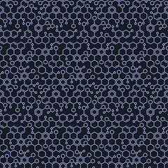 Molecule Background. Micro Structure Seamless Pattern. Vector