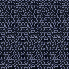 Molecule Background. Micro Structure Seamless Pattern. Vector