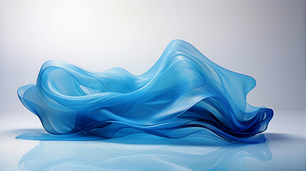 Abstract blue wave background. Blue wave flow. Generative AI