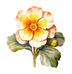 Polyanthus roses Flower, watercolor clipart illustration with isolated background