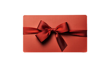 red red gift voucher with red ribbon