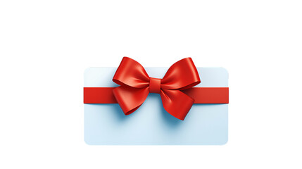 blue gift voucher with red ribbon
