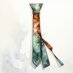 watercolor Necktie clipart clipart, Generative Ai