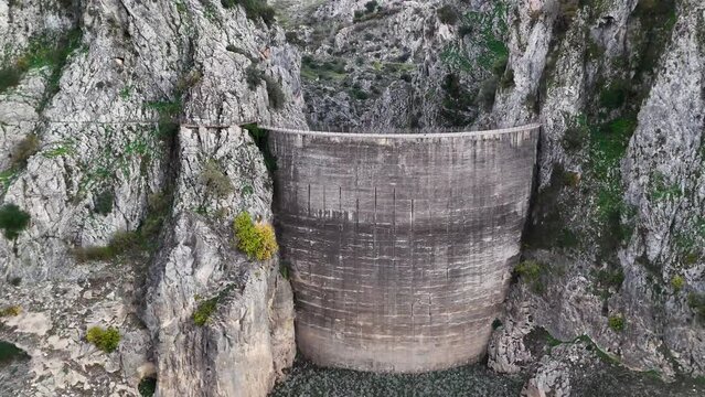 The ghost dam of Montejaque, a failed game near the Andalucian city of Montejaque, Spain
