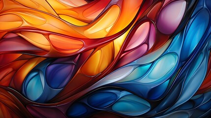 Abstract Fluid Art Composition of Swirling Colors