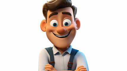 Patisson with a cheerful face 3D on a white background.