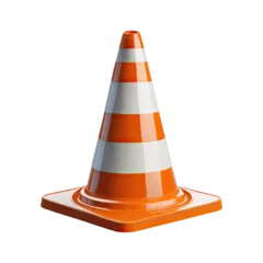 Foto auf Alu-Dibond orange realistic road traffic plastic cone with white stripes isolated on transparent background © Pipin
