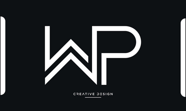 Alphabet letters icon logo WP or PW 