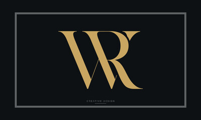 WR or RW Alphabet letters logo monogram