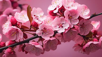 Close-Up of Beautiful Flowering Plum Blossoms Background
