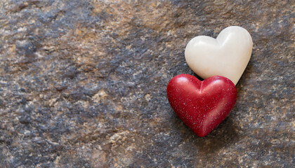 Obraz premium Background of two hearts, concept of riendship and love