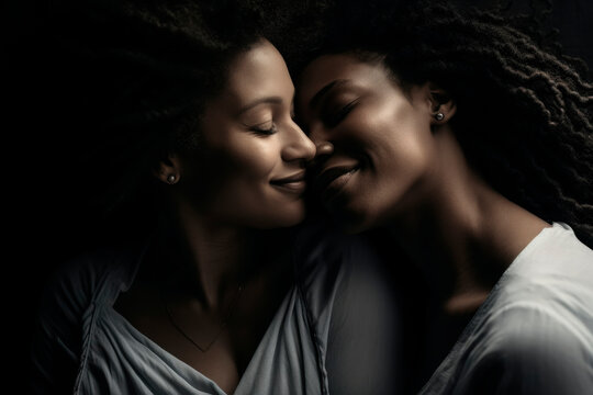 a photo of two black women embracing with love