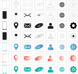 Modern Mobile Operating System Icons Android icon sheet