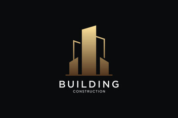 Luxury building icon logo design vector for construction business with creative idea