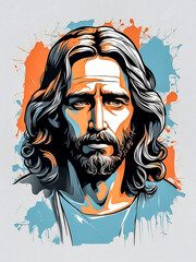 Fototapeta na wymiar jesus christ canvas painting. Generative AI