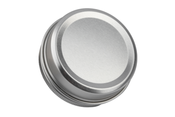 tin round jar with women's cosmetics, nourishing cream, isolated on a white background