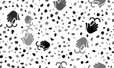 Abstract seamless pattern with washing hands symbols. Creative leopard backdrop. Illustration on transparent background