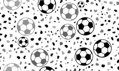 Obraz premium Abstract seamless pattern with football symbols. Creative leopard backdrop. Illustration on transparent background