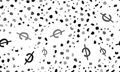 Abstract seamless pattern with cent symbols. Creative leopard backdrop. Illustration on transparent background