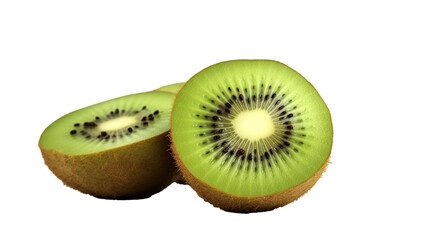 Green kiwi isolated on transparent background, PNG image with background removed, Сreated with Generative Ai technology.