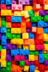 Large pile of legos that are all different colors. - obrazy, fototapety, plakaty