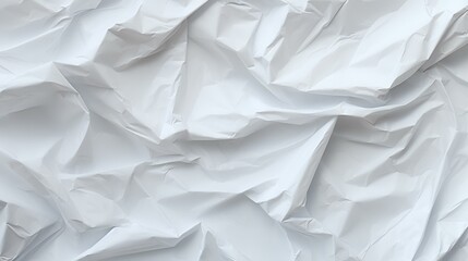 Obraz premium White creased crumpled paper background grunge