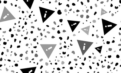 Abstract seamless pattern with warning symbols. Creative leopard backdrop. Vector illustration on white background