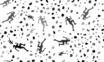 Abstract seamless pattern with running woman symbols. Creative leopard backdrop. Vector illustration on white background