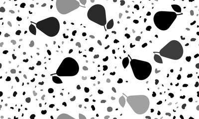 Abstract seamless pattern with pear symbols. Creative leopard backdrop. Vector illustration on white background