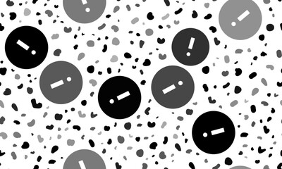 Abstract seamless pattern with info symbols. Creative leopard backdrop. Vector illustration on white background