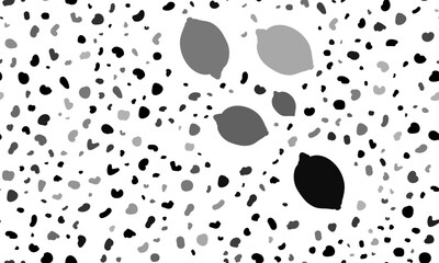 Abstract seamless pattern with lemon symbols. Creative leopard backdrop. Vector illustration on white background