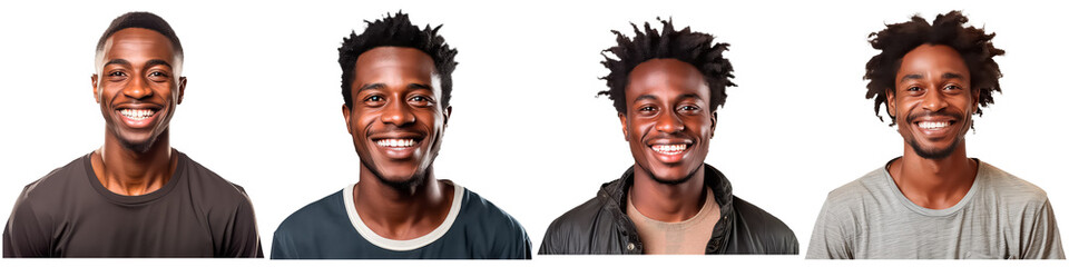 Portrait of a happy black man on a white background - Powered by Adobe