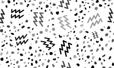 Abstract seamless pattern with zodiac aquarius symbols. Creative leopard backdrop. Illustration on transparent background
