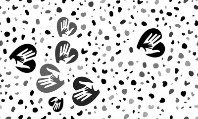 Abstract seamless pattern with mom with baby symbols. Creative leopard backdrop. Illustration on transparent background