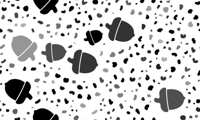 Abstract seamless pattern with acorn symbols. Creative leopard backdrop. Vector illustration on white background © Alexey