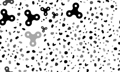 Abstract seamless pattern with spinner symbols. Creative leopard backdrop. Illustration on transparent background