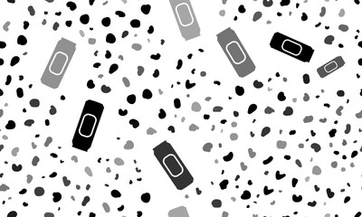 Abstract seamless pattern with beer can symbols. Creative leopard backdrop. Vector illustration on white background