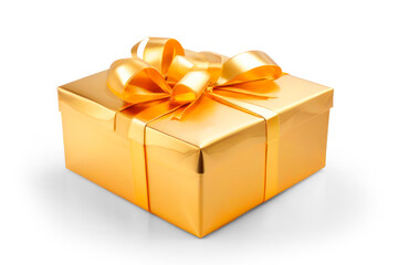 Obraz premium gold gift box isolated on transparent background cutout, png file