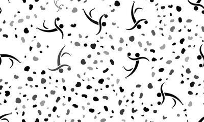 Abstract seamless pattern with handball symbols. Creative leopard backdrop. Illustration on transparent background