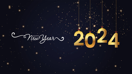 2024 Happy New Year Background Design. Greeting Card, Banner, Poster