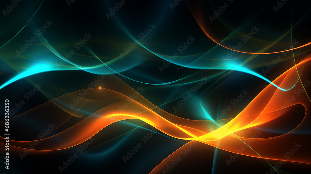Aufkleber Luminous Lines Abstract Glowing Patterns Background