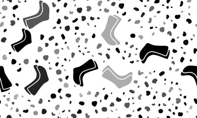 Abstract seamless pattern with socks symbols. Creative leopard backdrop. Illustration on transparent background